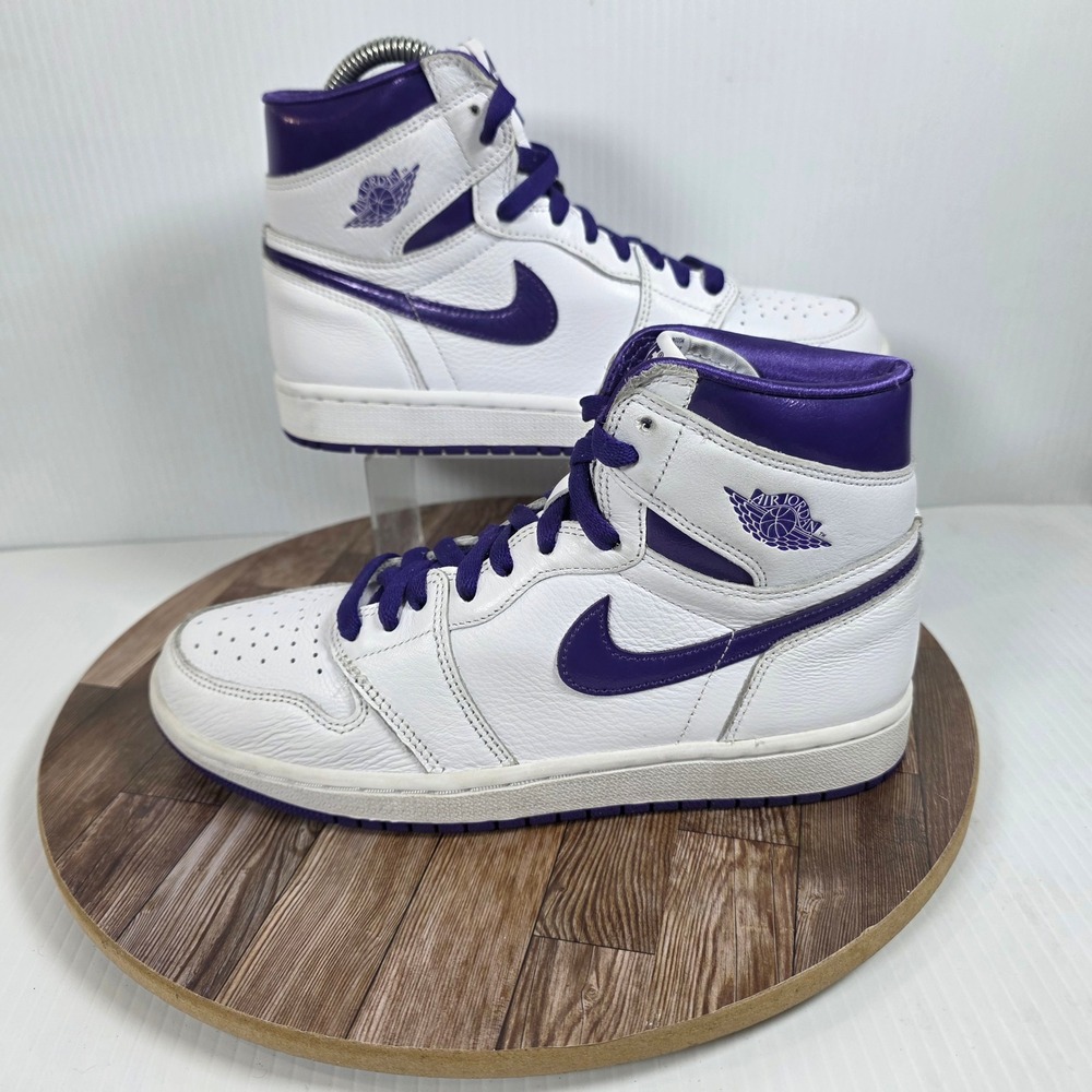 Air Jordan 1 High Court OG Purple Womens Size 8 White Shoes CD0461-151